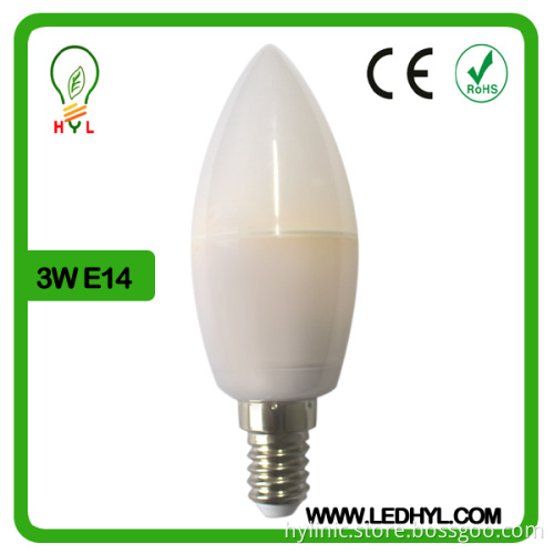 New Arrival e14 e27 b22 3w dimmable led candle light